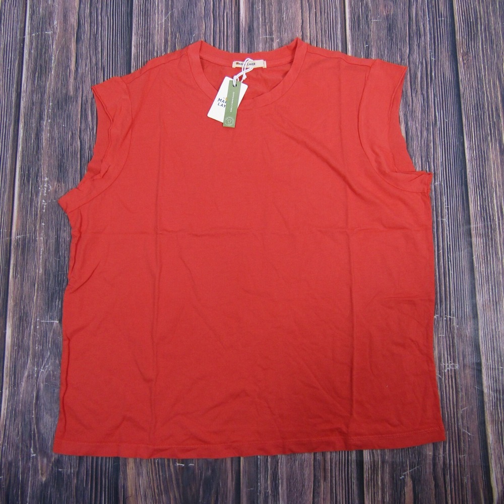 Marine Layer NEW NWT Womens Large Orange Devin Muscle Tank Top